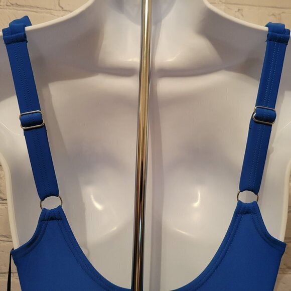 Dkny Ruffle Plunge Underwire Tummy Control One-Piece - Picture 7 of 7